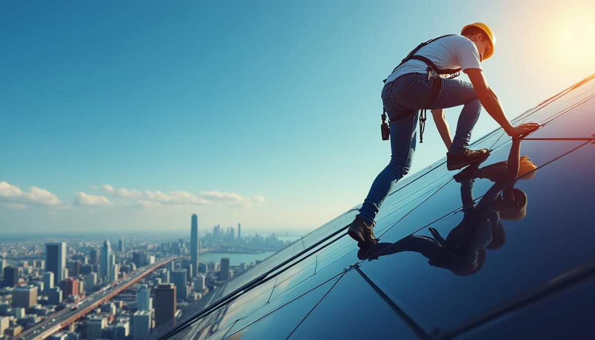 découvrez pourquoi il est essentiel de toujours utiliser un harnais de sécurité lorsque vous montez sur une toiture, pour prévenir les accidents graves.